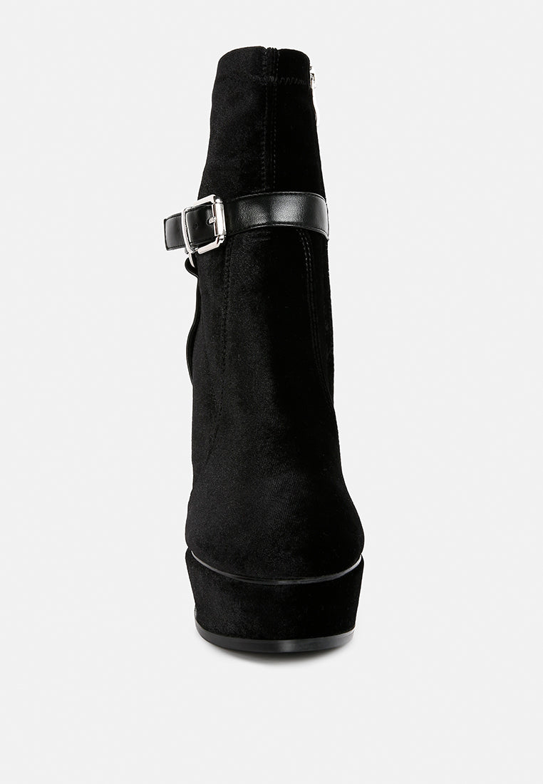 Zeppelin High Platform Velvet Ankle Boots - Glamourous Grace