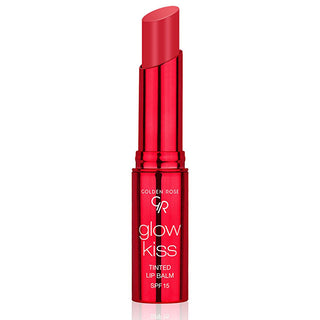 Golden Rose Glow Kiss Strawberry Tinted Lip Balm: SPF 15, Shea Butter, Hyaluronic Acid - Vegan Moisturizing & Sun Protection, Natural Lip Color - Glamourous Grace