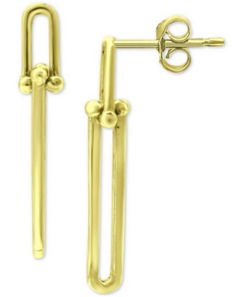 Giani Bernini Paper Clip Link Drop Earrings, Gold Over Silver - Glamourous Grace