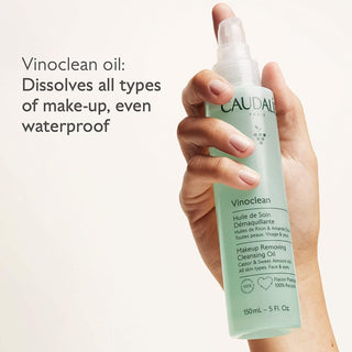 Caudalie Vinoclean Makeup Removing Cleansing Oil - Gentle Vegan Makeup Remover for Sensitive Skin, 5.07 fl oz - Glamourous Grace
