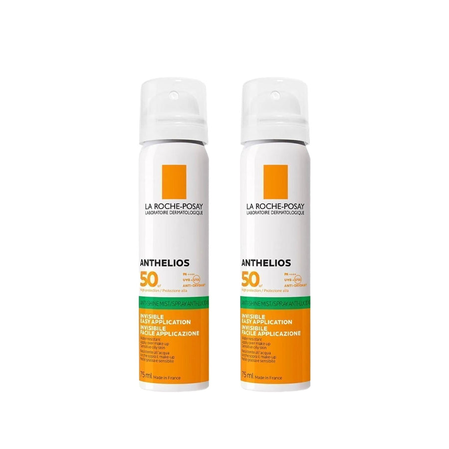 La Roche-Posay Anthelios SPF 50+ Anti-Shine Face Mist (2-Pack): Broad Spectrum Sunscreen for Oily Skin, Matte Finish, Lightweight Facial Spray