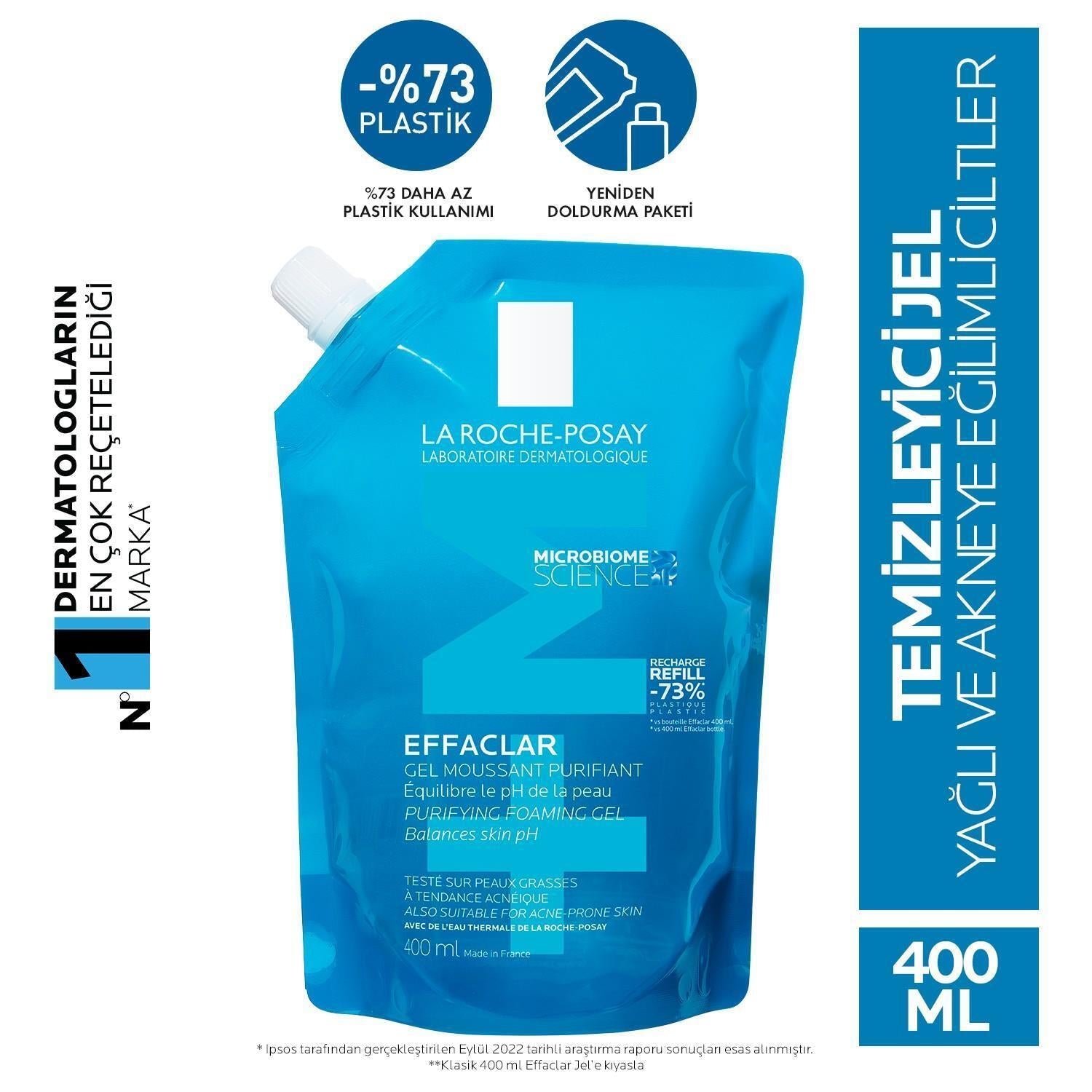 La Roche Posay Effaclar Gel 400ml Refill - Gentle Facial Cleansing for Acne-Prone Skin - Glamourous Grace