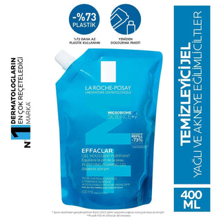 La Roche Posay Effaclar Gel 400ml Refill - Gentle Facial Cleansing for Acne-Prone Skin - Glamourous Grace