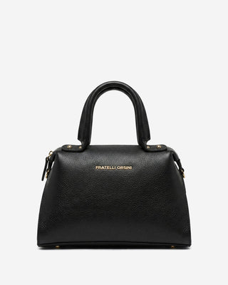 Zita (black) - Italian calf leather women's handbag (with shoulder strap) - Glamourous Grace