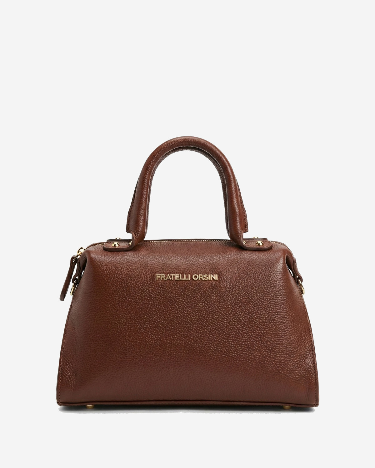 Zita (brown) - Italian calf leather women's handbag (with shoulder strap) - Glamourous Grace