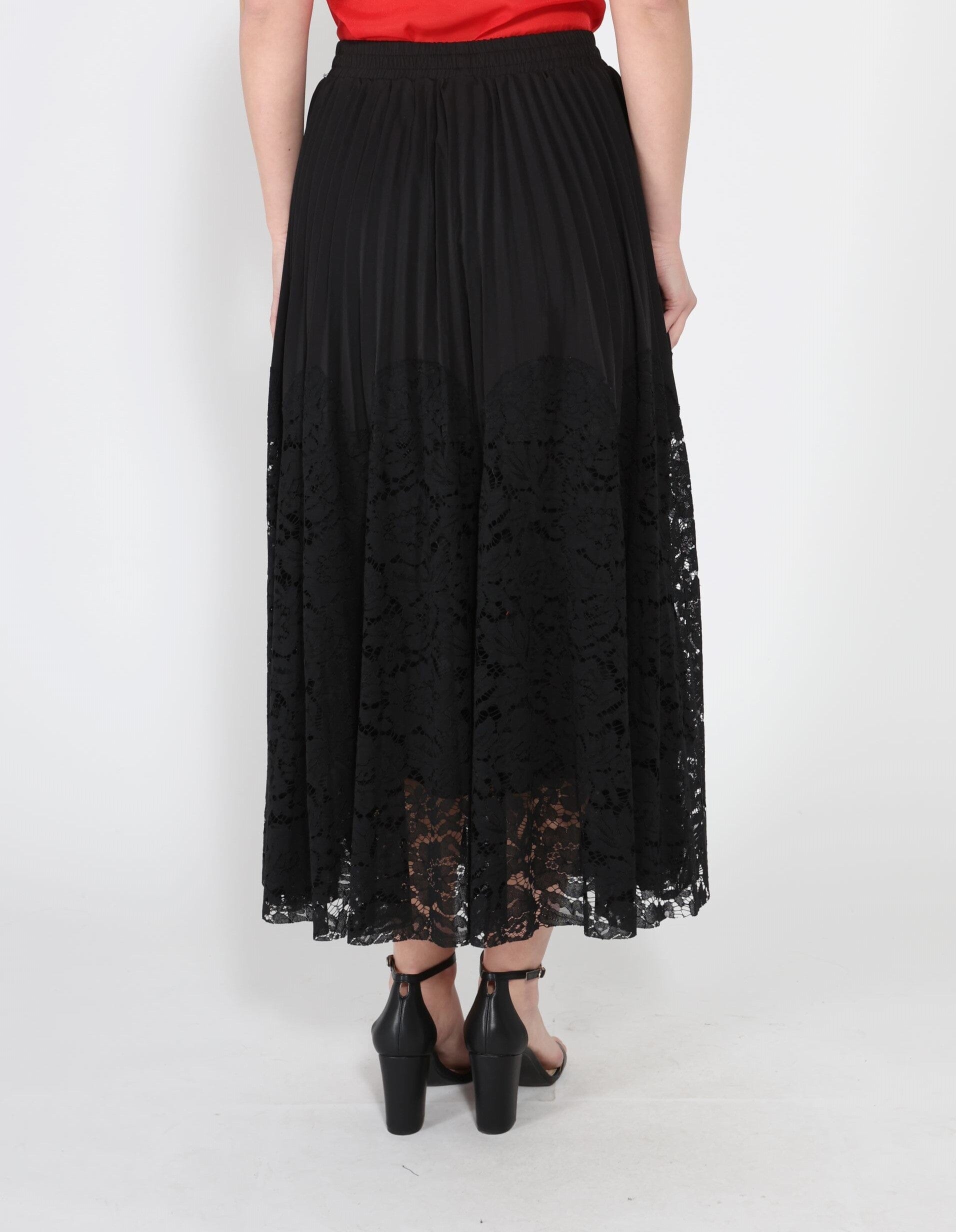 A-line pleated detail bottom lace skirt - Glamourous Grace