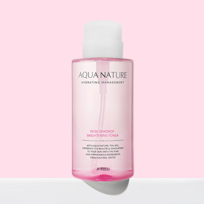 A'pieu Aqua Nature Rose Dew Drop Brightening Toner 500ml - Glamourous Grace