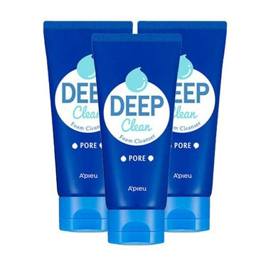 A'pieu Deep Clean Foam Cleanser - Pore 130ml X 3ea - Glamourous Grace