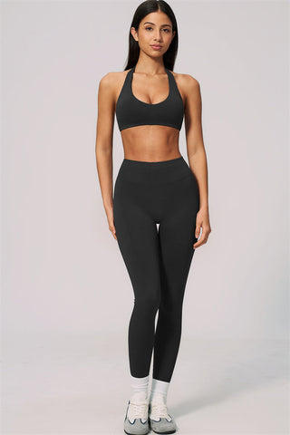 The Velvetine Halter Sports Bra Leggings 2-Piece Set