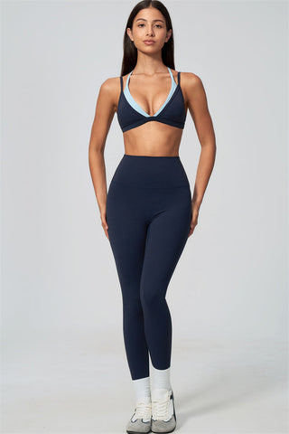 The Seraphine Layered V Sports Bra Leggings 2-Piece Set