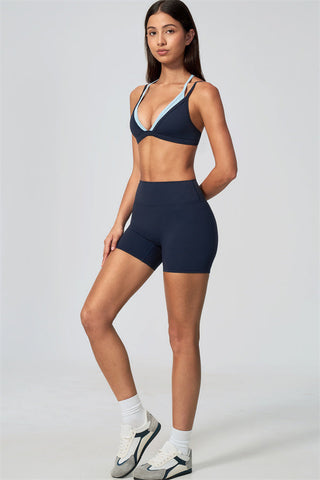 The Seraphine Layered V Sports Bra Shorts 2-Piece Set