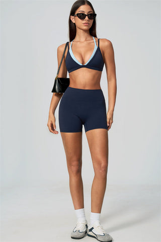 The Seraphine Layered V Sports Bra Shorts 2-Piece Set