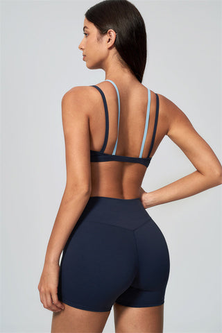 The Seraphine Layered V Sports Bra Shorts 2-Piece Set