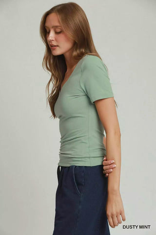 Umgee Sweetheart Neckline Front Double-Lined Top - Glamourous Grace