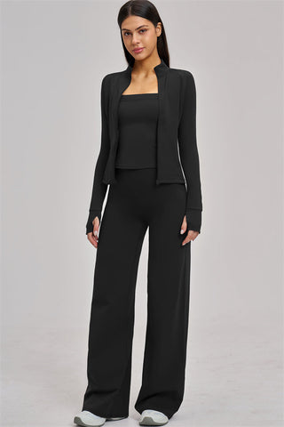 The Swoon Jacket Tank Top Flared Leggings 3-Piece Set