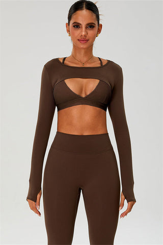 The Ember Sports Bra Crop Top Leggings 3-Piece Set