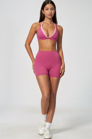 The Seraphine Layered V Sports Bra Shorts 2-Piece Set