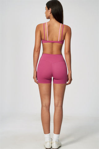 The Seraphine Layered V Sports Bra Shorts 2-Piece Set