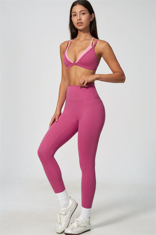 The Seraphine Layered V Sports Bra Leggings 2-Piece Set