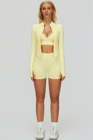 The Empower Jacket Sports Bra Shorts 3-Piece Set