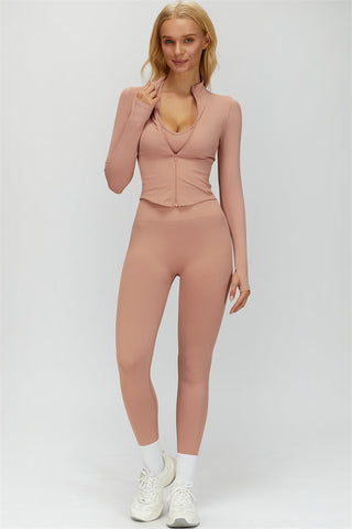 The Delight Jacket Sports Bra Leggings 3-Piece Set