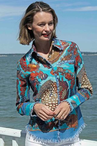 Cape Cod Tunic, Aquarium Print - Glamourous Grace