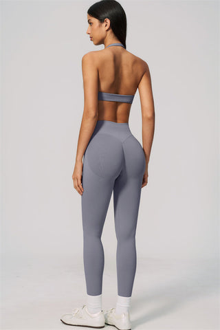 The Velvetine Halter Sports Bra Leggings 2-Piece Set