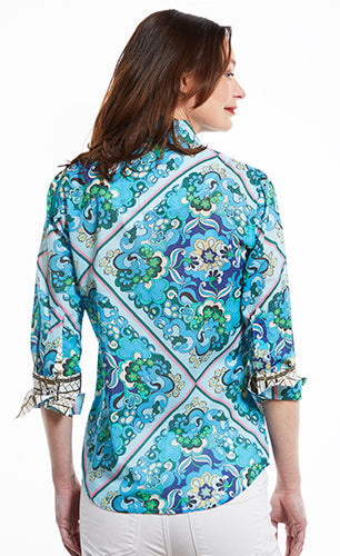 Rome Shirt 3/4 Sleeves 70's Print Shirt - Glamourous Grace