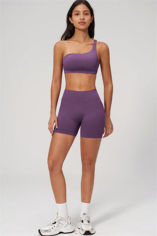 The Empower One-Shoulder Sports Bra Shorts 2-Piece Set