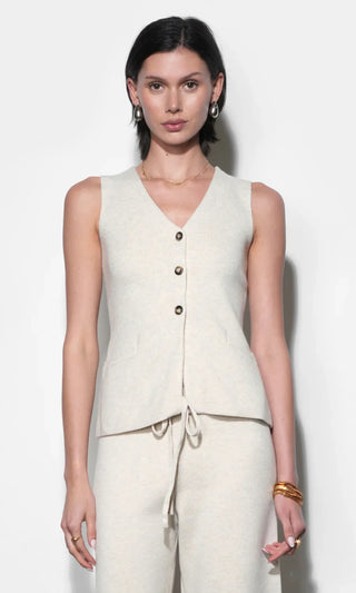 Raven Sand Slim Fit Knit Vest