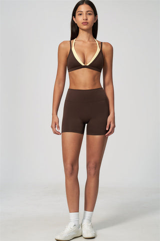 The Seraphine Layered V Sports Bra Shorts 2-Piece Set