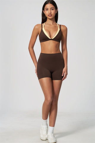 The Seraphine Layered V Sports Bra Shorts 2-Piece Set