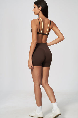 The Seraphine Layered V Sports Bra Shorts 2-Piece Set