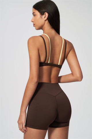 The Seraphine Layered V Sports Bra Shorts 2-Piece Set