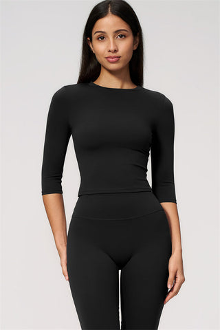 The Natalia Half-Sleeve Top Capri Leggings 2-Piece Set