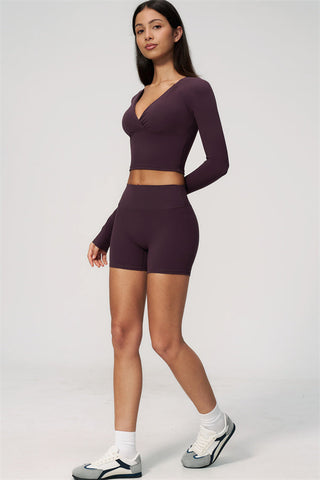 The Lox Long Sleeve Crop top Shorts 2-Piece Set