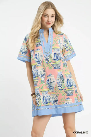 Umgee Mix Abstract Print Mini Dress - Glamourous Grace