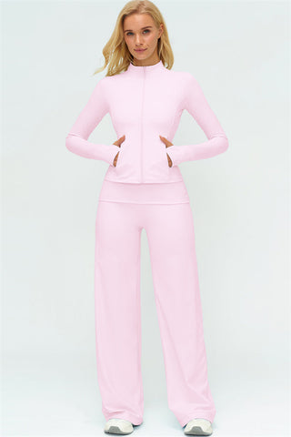The Twirl Zip Jacket Straight Leg Pants 2-Piece Set