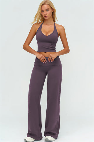 The Twirl Halter Tank Top Straight Leg Pants 2-Piece Set