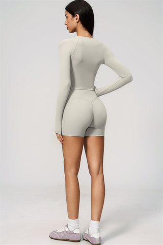 The Lox Long Sleeve Crop top Shorts 2-Piece Set