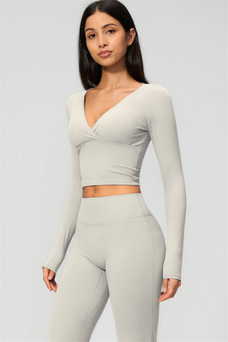 The Lox Long Sleeve Crop top Flared Leggings 2-Piece Set