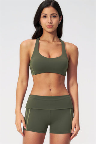 The Evoke Racerback Sports Bra Shorts 2-Piece Set