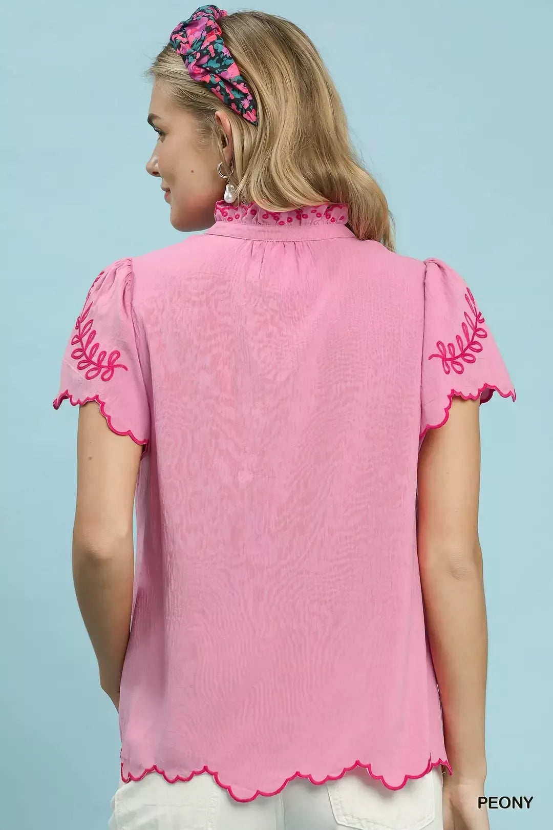 Umgee Embroidered Scallop Top - Glamourous Grace