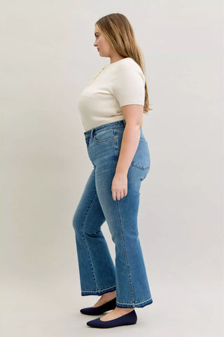 Judy Blue Mid Rise Tummy Control Release Hem Bootcut Jeans