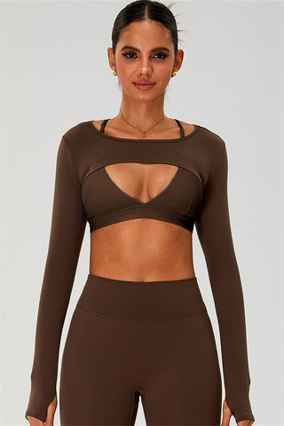 The Ember Sports Bra Crop Top Flared Leggings 3-Piece Set