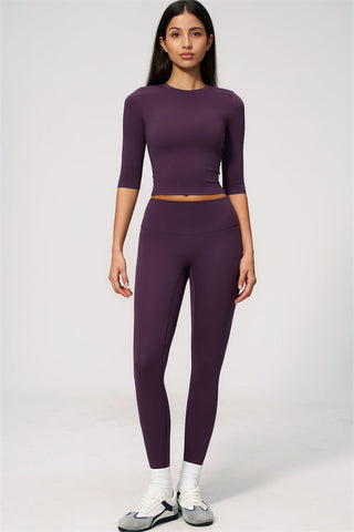 The Natalia Half-Sleeve Top Leggings 2-Piece Set