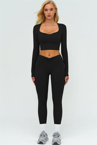 The Lushness Long Sleeve Crop top Leggings 2-Piece Set
