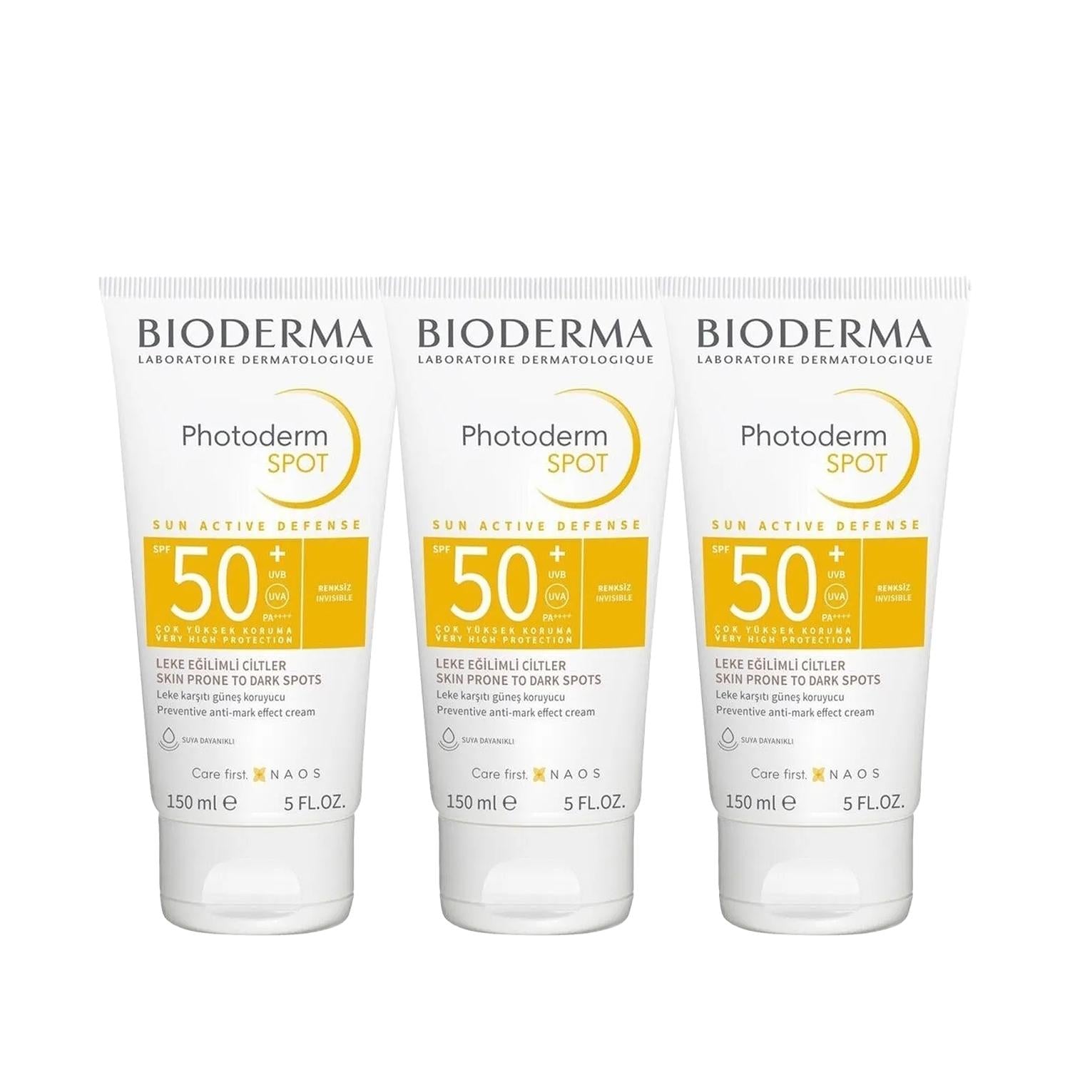 Bioderma Photoderm SPF50+ Anti-Dark Spot Sunscreen Cream: High Protection for Sensitive Skin (3x150ml) - Glamourous Grace