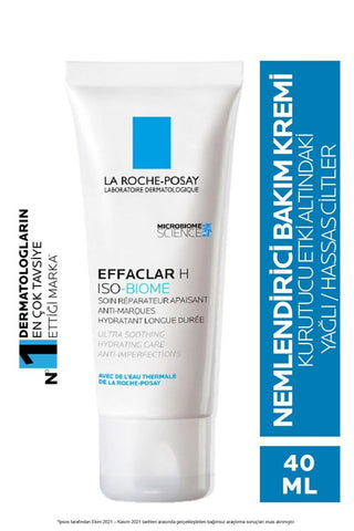 La Roche Posay Effaclar H IsoBiome Moisturizing Cream for Acne-Prone Skin - Hydrating, Soothing, 1.35 fl oz - Glamourous Grace