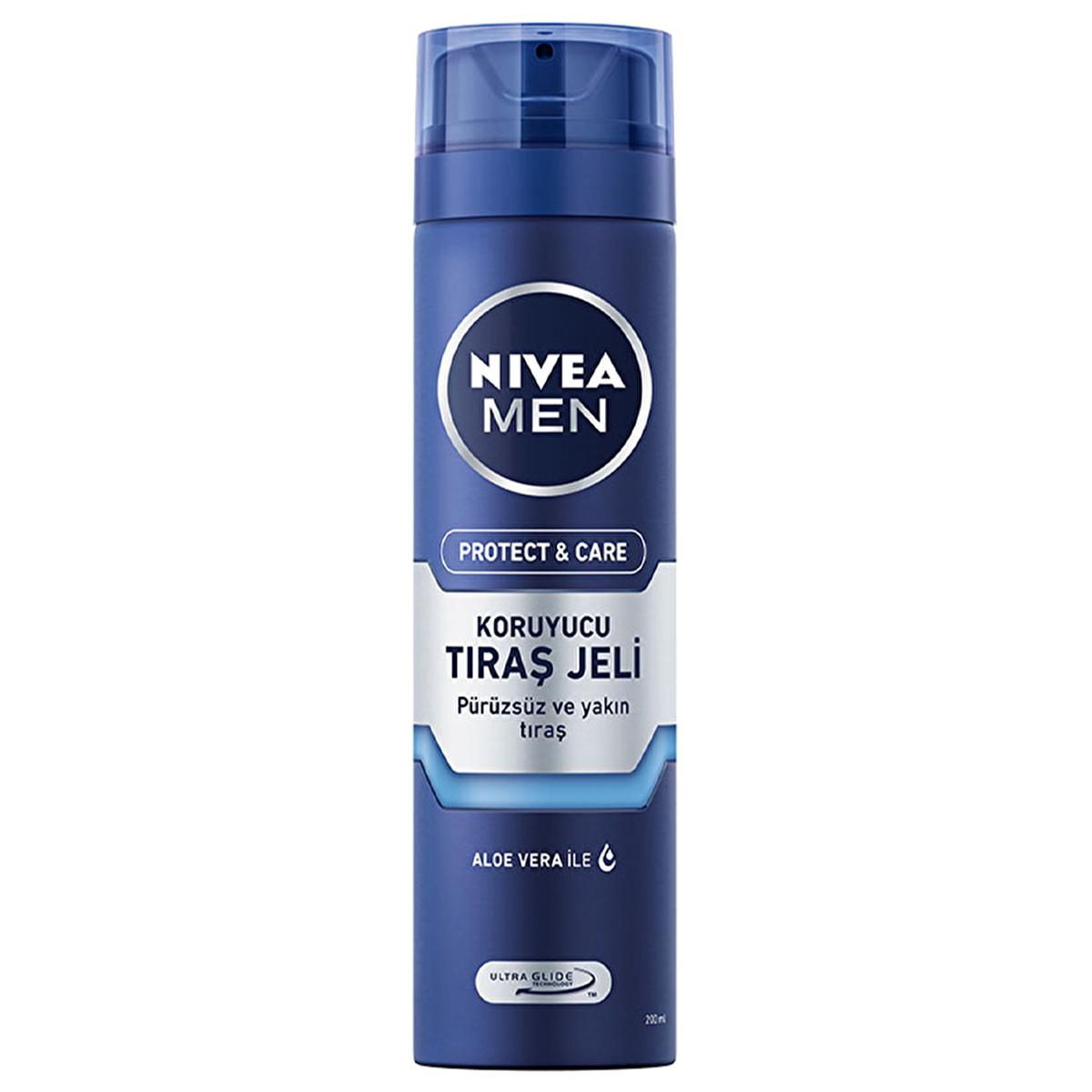 Nivea Men Protect & Care Shaving Gel for Dry Skin - 6.76 fl oz, Dermatologically Tested - Glamourous Grace